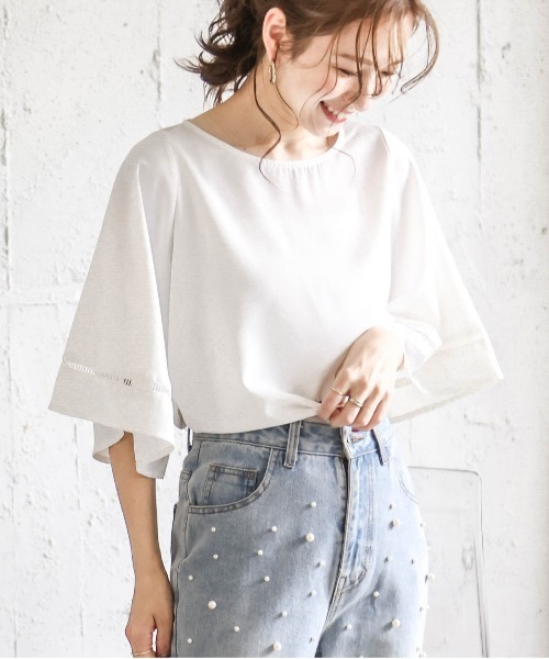 La-gemme(ラジェム)の「フレアスリーブブラウス(シャツ/ブラウス・レディース・ブラック/ホワイト・フリー)」の18枚目の写真