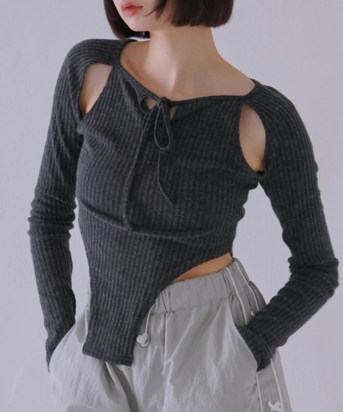 D&G ボディスーツ　カットソー　ピンク　リボン　グレー　レオタード　トップス D&G ボディスーツ カットソー ピンク リボン グレー レオタード