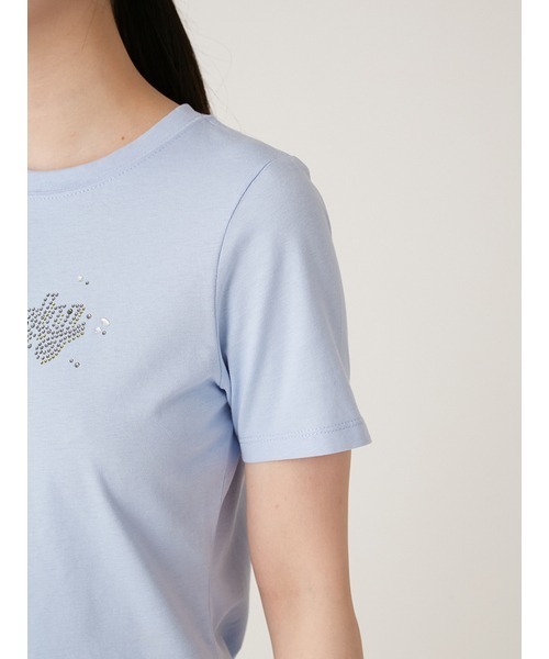 LILY BROWN（リリーブラウン）の「[L.B CANDY STOCK]ラインストーンロゴTシャツ（Tシャツ/カットソー・レディース・ブルー/ホワイト・FREE）」の9枚目の写真