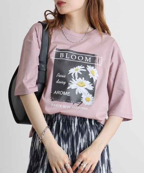 セール】BRODIAEA フラワープリント スムースTシャツ（Tシャツ