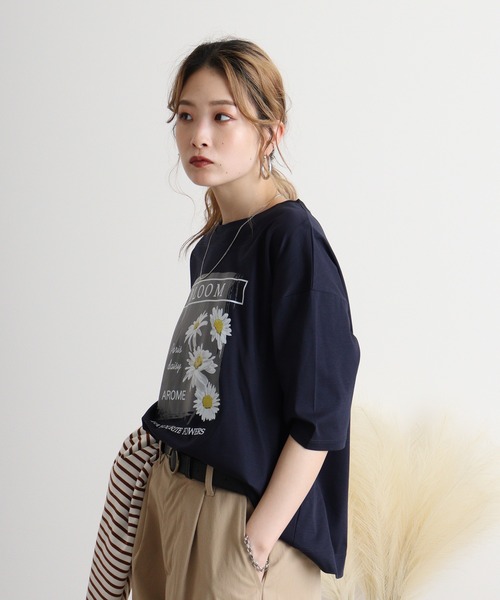 セール】BRODIAEA フラワープリント スムースTシャツ（Tシャツ