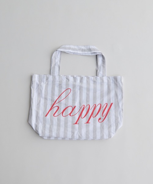 MERLOT(メルロー)の「happyロゴトートバッグ/A4サイズ収納可能(トートバッグ・レディース・グレー/ブルー・FREE)」の7枚目の写真