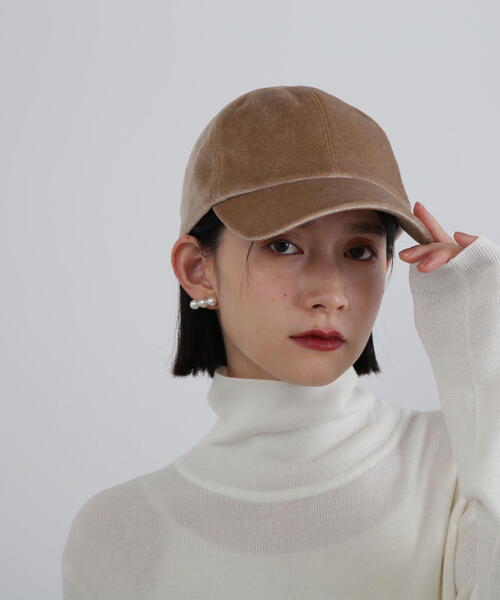 N.（N. Natural Beauty Basic）（エヌエヌナチュラルビューティーベーシック）の「◆ベロアリボンキャップ（キャップ・レディース・ベージュ/ブラック・FREE）」の7枚目の写真