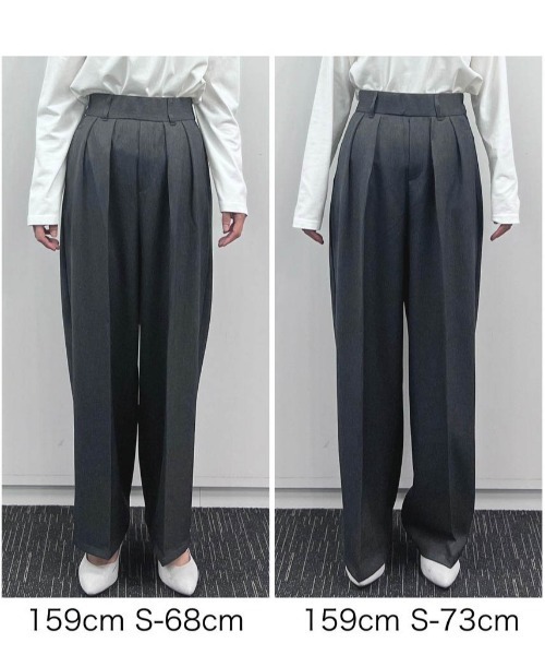 RANAN（ラナン）の「[低身長/高身長/大きいサイズ有]センタープレスタックワイドパンツ（その他パンツ・レディース・アイボリー/ベージュ/グレー/ブラック/パープル/グレー系・L/M/S/LL/LT/MT/ST/XLT）」の19枚目の写真