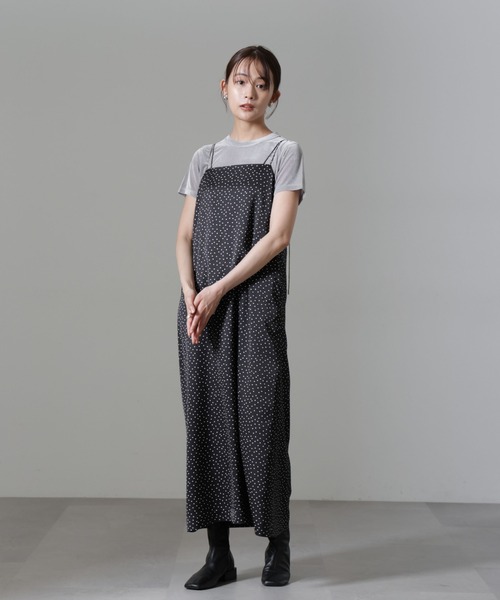 セール】ドットプリントサテンキャミワンピース（ワンピース）｜NANO