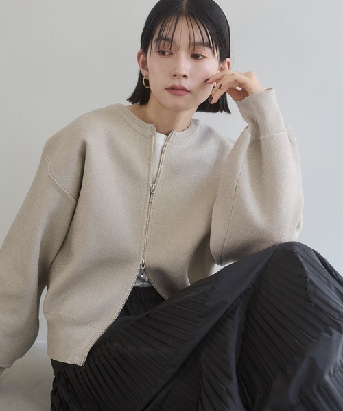 hunch(ハンチ)の「【WEB限定/別注】Wジップカーディガン(カーディガン/ボレロ・レディース・ピンク/アイボリー/ブラック/ブラック系その他/シルバー系その他/ゴールド系その他・FREE)」の6枚目の写真