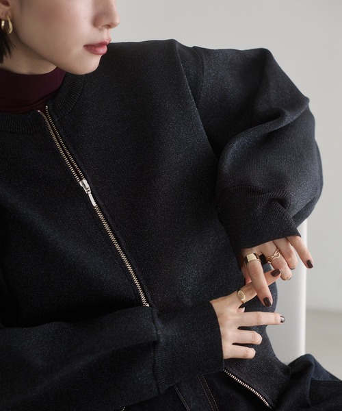hunch(ハンチ)の「【WEB限定/別注】Wジップカーディガン(カーディガン/ボレロ・レディース・ピンク/アイボリー/ブラック/ブラック系その他/シルバー系その他/ゴールド系その他・FREE)」の13枚目の写真