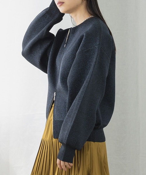 hunch(ハンチ)の「【WEB限定/別注】Wジップカーディガン(カーディガン/ボレロ・レディース・ピンク/アイボリー/ブラック/ブラック系その他/シルバー系その他/ゴールド系その他・FREE)」の10枚目の写真