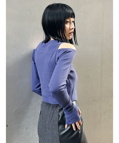 MURUA（ムルーア）の「ボレロレイヤードテレコトップス（Tシャツ/カットソー・レディース・マスタード/パープル/ブラック/グレー・FREE）」の18枚目の写真