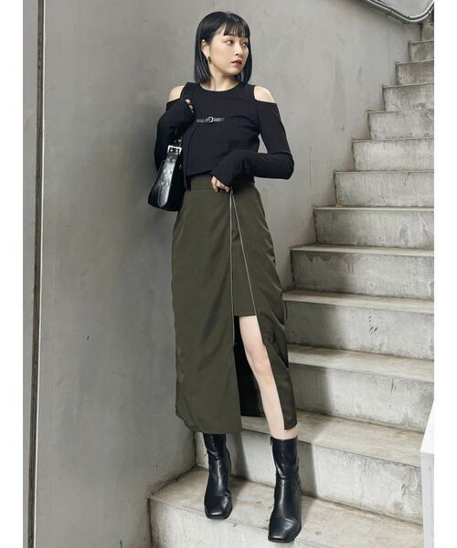 MURUA（ムルーア）の「ボレロレイヤードテレコトップス（Tシャツ/カットソー・レディース・マスタード/パープル/ブラック/グレー・FREE）」の10枚目の写真