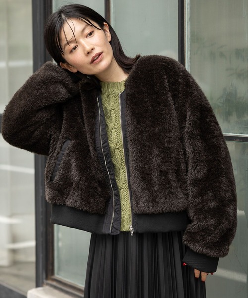 N様 ファーブルゾン 36黒 ZARA - ザラ ファージャケット USAS ブラック /DO □OS □AXの