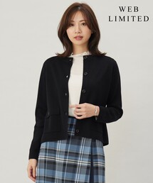 【WEB限定・洗える】WORSTED WOOL クルーネック カーディガン