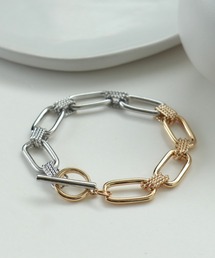 Three Four Time | コンビメタルスクエアチェーンブレス(ブレスレット)