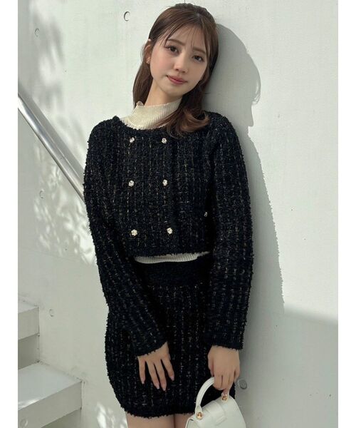 【極美品】　タエアシダ　セットアップ　ツイード　シルク混　ブラウン　9号　M 極美品】タエアシダセットアップツイードシルク混ブラウン9号M