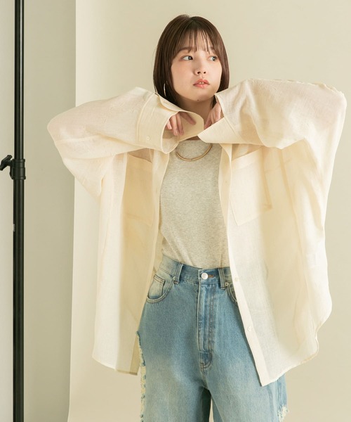 シアーブロード抜き衿ワイドスリーブ　シアーシャツ　 楽天市場】シアーブロード抜き衿ワイドスリーブ シアーシャツ