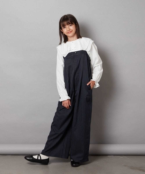 a.v.v（アーヴェヴェ）の「[140-150]サロペット（サロペット/オーバーオール・キッズ・ブラック/ネイビー・140/150）」の5枚目の写真