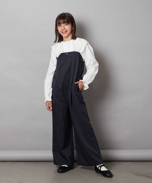 a.v.v（アーヴェヴェ）の「[140-150]サロペット（サロペット/オーバーオール・キッズ・ブラック/ネイビー・140/150）」の6枚目の写真