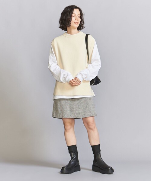 BEAUTY&YOUTH UNITED ARROWS(ビューティーアンドユースユナイテッドアローズ)の「コットンカシミヤミラノリブ ニットベスト -ウォッシャブル-(ベスト・レディース・オフホワイト/オリーブ/レッド・FREE)」の15枚目の写真