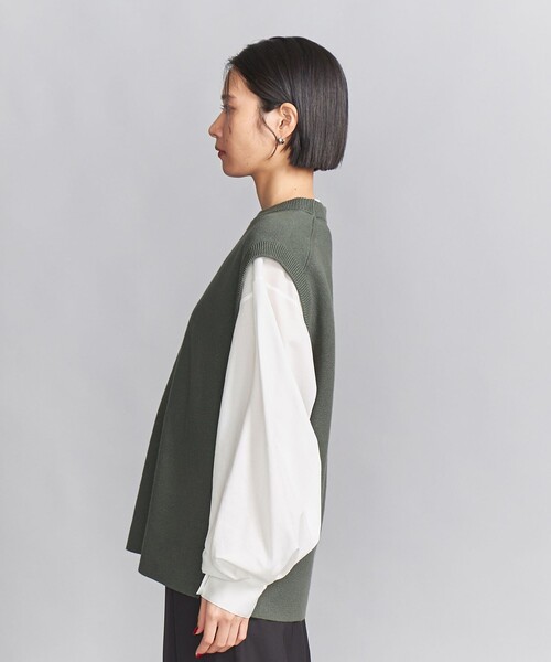 BEAUTY&YOUTH UNITED ARROWS(ビューティーアンドユースユナイテッドアローズ)の「コットンカシミヤミラノリブ ニットベスト -ウォッシャブル-(ベスト・レディース・オフホワイト/オリーブ/レッド・FREE)」の6枚目の写真