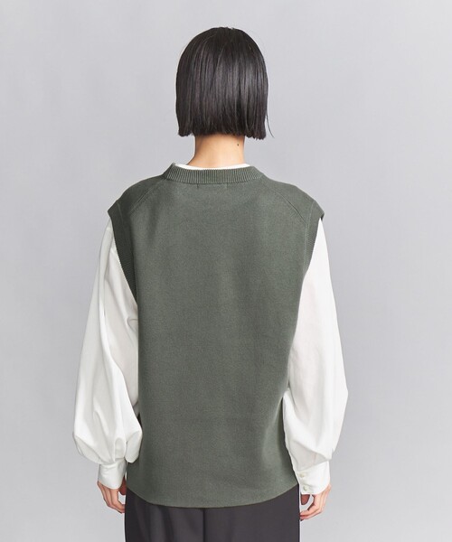 BEAUTY&YOUTH UNITED ARROWS(ビューティーアンドユースユナイテッドアローズ)の「コットンカシミヤミラノリブ ニットベスト -ウォッシャブル-(ベスト・レディース・オフホワイト/オリーブ/レッド・FREE)」の7枚目の写真