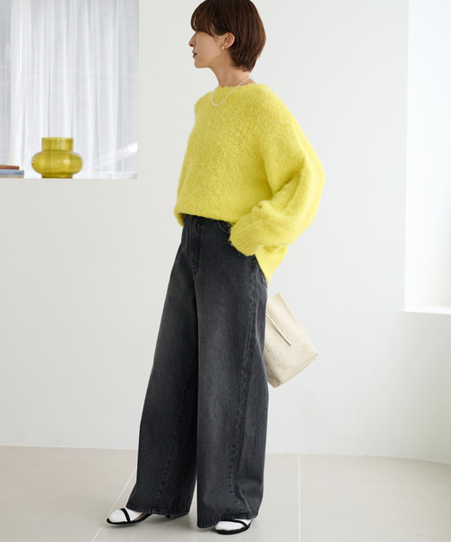 JOURNAL STANDARD relume（ジャーナルスタンダード　レリューム）の「ShaggyFluffyクルーネックプルオーバー（ニット/セーター・レディース・ライトグレー/イエロー/ブルー/バーガンディー・FREE）」の8枚目の写真