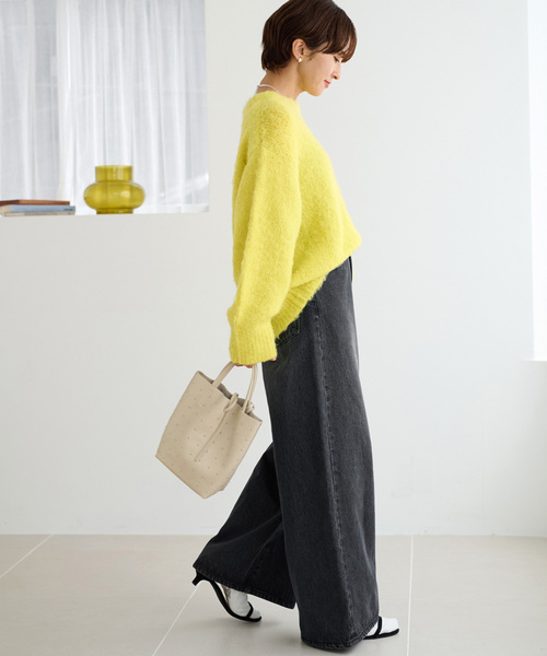 JOURNAL STANDARD relume（ジャーナルスタンダード　レリューム）の「ShaggyFluffyクルーネックプルオーバー（ニット/セーター・レディース・ライトグレー/イエロー/ブルー/バーガンディー・FREE）」の10枚目の写真