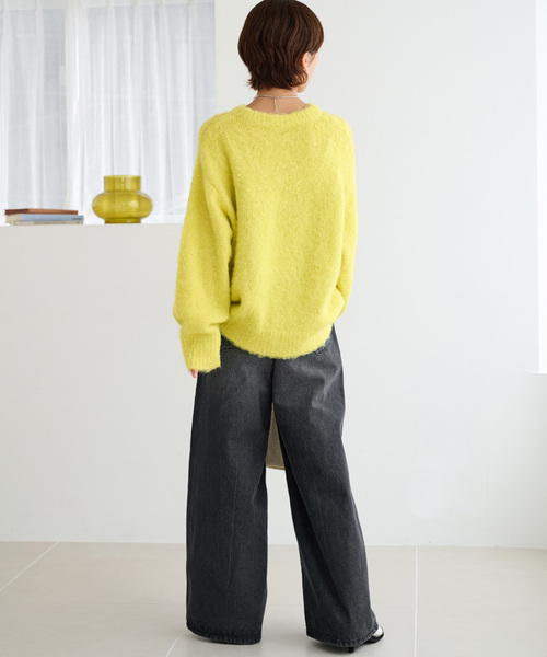 JOURNAL STANDARD relume（ジャーナルスタンダード　レリューム）の「ShaggyFluffyクルーネックプルオーバー（ニット/セーター・レディース・ライトグレー/イエロー/ブルー/バーガンディー・FREE）」の5枚目の写真