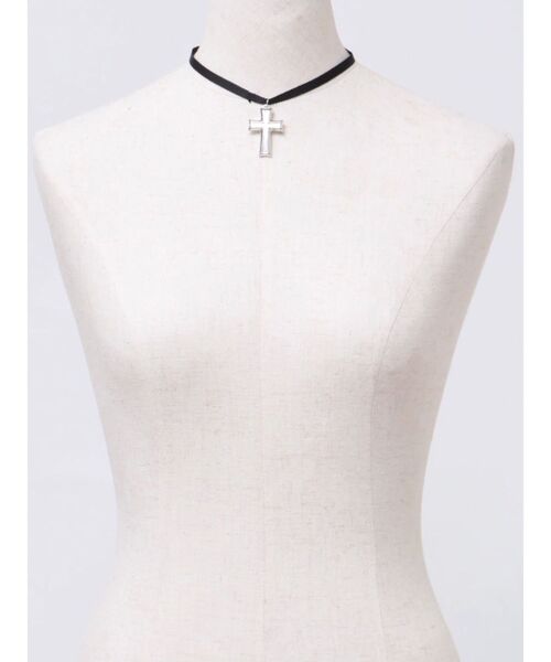 jouetie（ジュエティ）の「クロスリボンチョーカー（チョーカー・レディース・ブラック/オフホワイト/ブルー・FREE）」の8枚目の写真