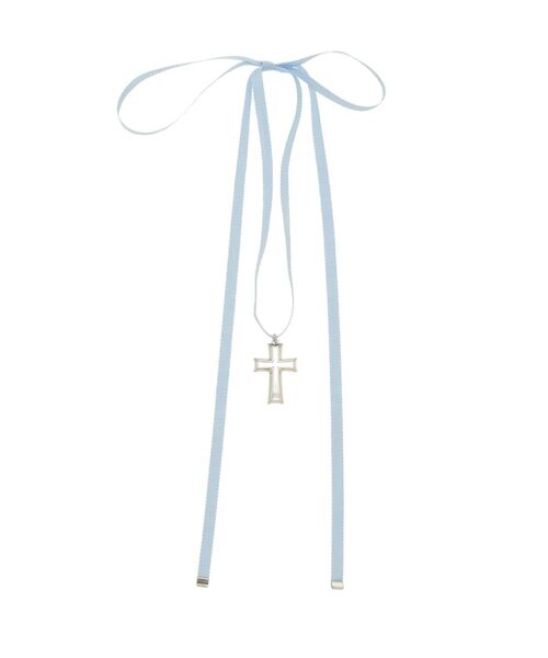 jouetie（ジュエティ）の「クロスリボンチョーカー（チョーカー・レディース・ブラック/オフホワイト/ブルー・FREE）」の10枚目の写真