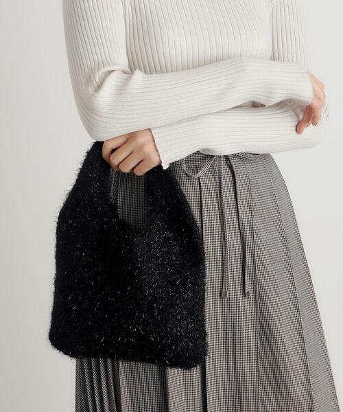 grove（グローブ）の「ラメニットミニクリテトート（トートバッグ・レディース・オフホワイト/ブラック/シルバー系その他・00）」の3枚目の写真