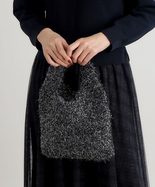 grove（グローブ）の「ラメニットミニクリテトート（トートバッグ・レディース・オフホワイト/ブラック/シルバー系その他・00）」の7枚目の写真