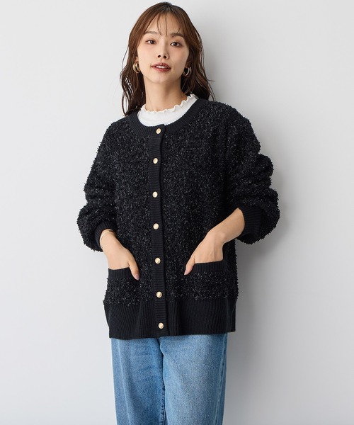 セール】【anyfee】リボンヤーンニットカーディガン《大きいサイズ