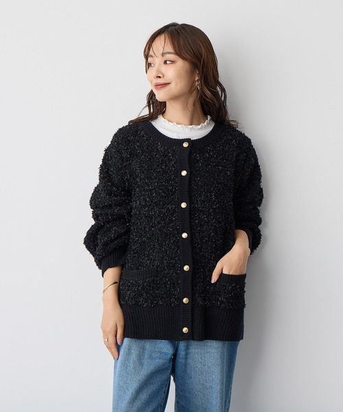 セール】【anyfee】リボンヤーンニットカーディガン《大きいサイズ