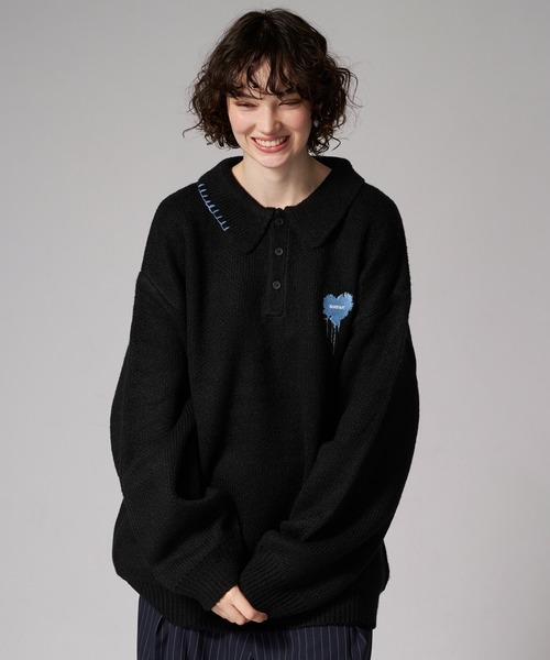 ORIMI グリッターニットポロ ORIMI グリッターニットポロ 24ss サイズ2の通販 by kililil's