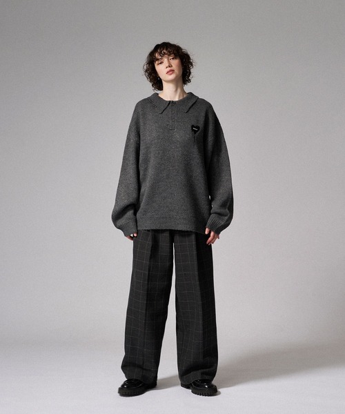 ONCILY(オンシェリー)の「ASSORT VOLUME KNIT POLO / アソートボリュームニットポロ(ニット/セーター・メンズ・ネイビー/ブラウン/ブルーグリーン/アイボリー/ブラック/ネイビー系2/ブラック系その他/チャコールグレー/ブラック系その他2/ネイビー系3/ホワイト系その他・SMALL/MEDIUM/LARGE)」の12枚目の写真