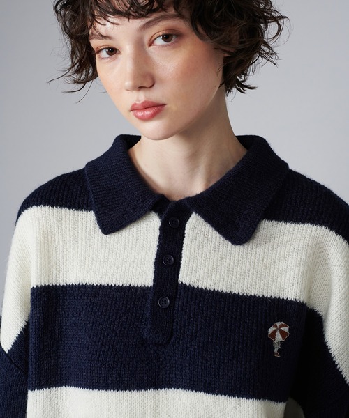 セール】ASSORT VOLUME KNIT POLO / アソートボリュームニットポロ 