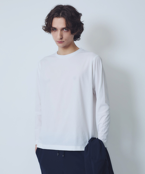 ABAHOUSE GRAY(アバハウスグレイ)の「エアファンクション 長袖Tシャツ(Tシャツ/カットソー・メンズ・ホワイト/ブラック/ネイビー/サックスブルー/グリーン/モカ/グレイッシュベージュ・46/48)」の2枚目の写真