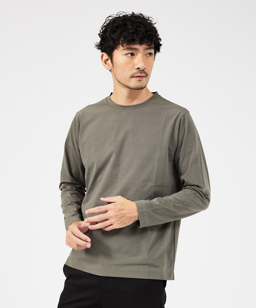 ABAHOUSE GRAY(アバハウスグレイ)の「エアファンクション 長袖Tシャツ(Tシャツ/カットソー・メンズ・ホワイト/ブラック/ネイビー/サックスブルー/グリーン/モカ/グレイッシュベージュ・46/48)」の3枚目の写真