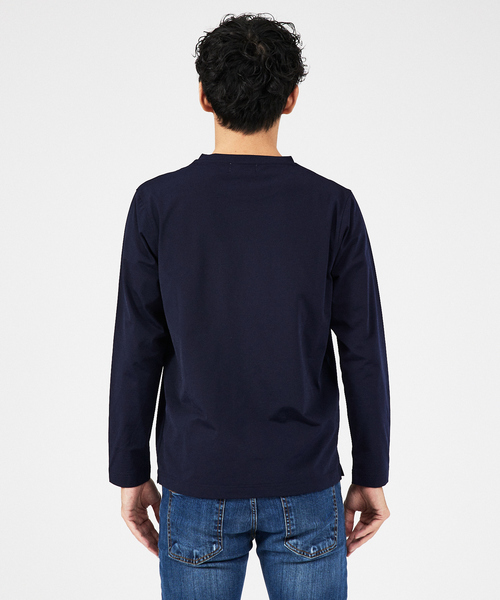 ABAHOUSE GRAY(アバハウスグレイ)の「エアファンクション 長袖Tシャツ(Tシャツ/カットソー・メンズ・ホワイト/ブラック/ネイビー/サックスブルー/グリーン/モカ/グレイッシュベージュ・46/48)」の10枚目の写真