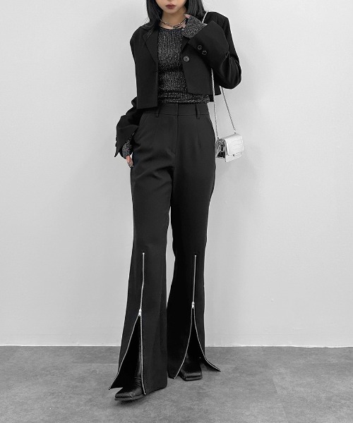 LVEU.(ラブユ.)の「【LVEU.】ラメリブクルーネックニットトップス / トップス ニット ラメ リブ クルーネック サムホール フィンガーホール プルオーバー ブラック チャコール シルバー(ニット/セーター・レディース・ブラック/チャコールグレー/シルバー/ネイビー系/ブラック系その他・FREE)」の7枚目の写真