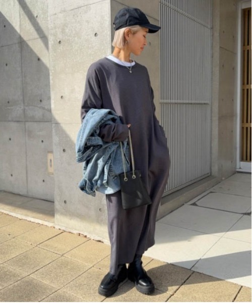 SUGAR BISKET(シュガービスケット)の「ワッフルルーズワンピース(ワンピース・レディース・グレー/ベージュ/チャコール・フリー)」の17枚目の写真