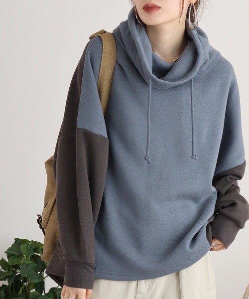 myke(ミーカ)の「myke オフタートルドルマンプルオーバー(パーカー・レディース・ブラック/マルチ/その他/アイボリー系/ブルー系・M)」の12枚目の写真