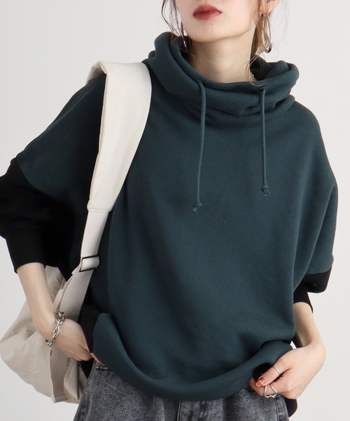 myke(ミーカ)の「myke オフタートルドルマンプルオーバー(パーカー・レディース・ブラック/マルチ/その他/アイボリー系/ブルー系・M)」の22枚目の写真