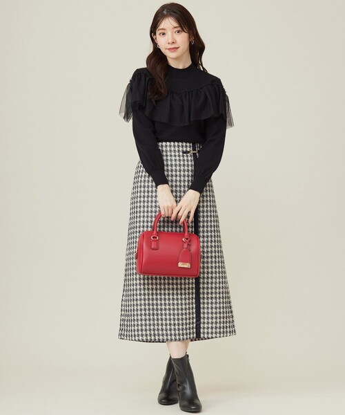 ANY SIS(エニィスィス)の「【洗える】フリルチュールコンビ ニット(ニット/セーター・レディース・アイボリー系/ブラック系/スカイブルー系・2)」の7枚目の写真