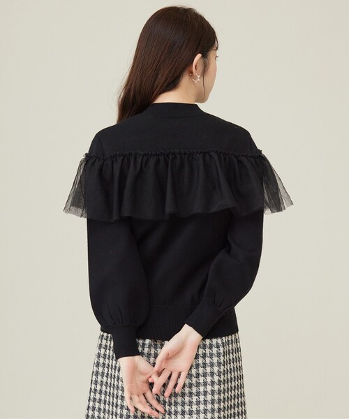 ANY SIS(エニィスィス)の「【洗える】フリルチュールコンビ ニット(ニット/セーター・レディース・アイボリー系/ブラック系/スカイブルー系・2)」の9枚目の写真