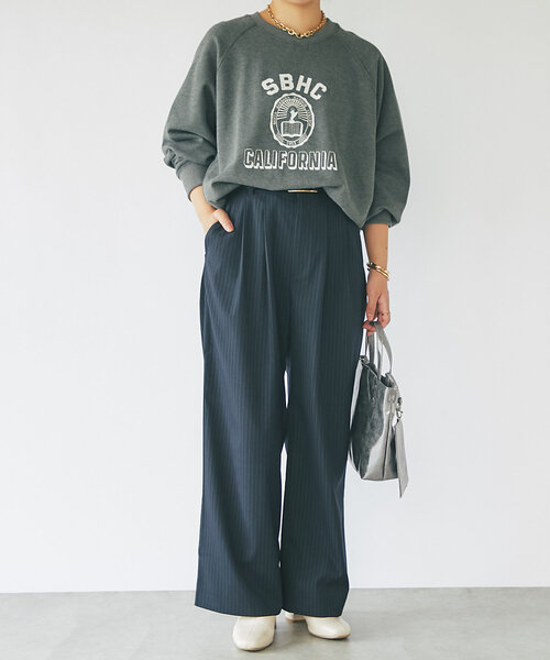 un dix cors（アンディコール）の「タックストライプパンツ（その他パンツ・レディース・チャコールグレー/ネイビー・FREE/S）」の14枚目の写真