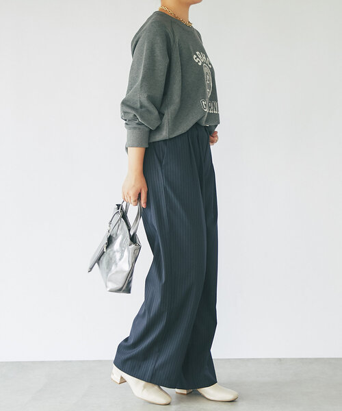 un dix cors（アンディコール）の「タックストライプパンツ（その他パンツ・レディース・チャコールグレー/ネイビー・FREE/S）」の15枚目の写真