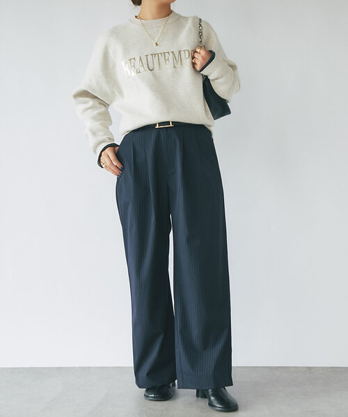 un dix cors（アンディコール）の「タックストライプパンツ（その他パンツ・レディース・チャコールグレー/ネイビー・FREE/S）」の18枚目の写真