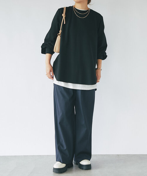 un dix cors（アンディコール）の「タックストライプパンツ（その他パンツ・レディース・チャコールグレー/ネイビー・FREE/S）」の19枚目の写真