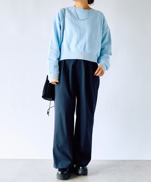 un dix cors（アンディコール）の「タックストライプパンツ（その他パンツ・レディース・チャコールグレー/ネイビー・FREE/S）」の22枚目の写真